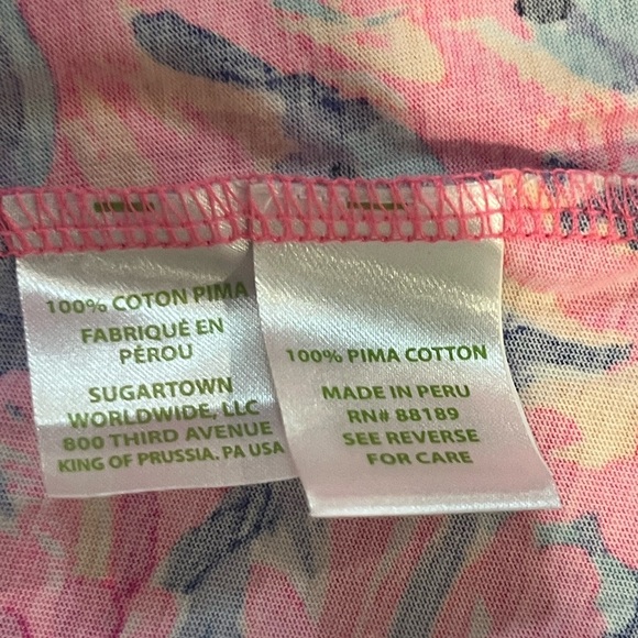 Lilly Pulitzer banyan long sleeve v neck t-shirt dress in coral crab print Med - Picture 6 of 6